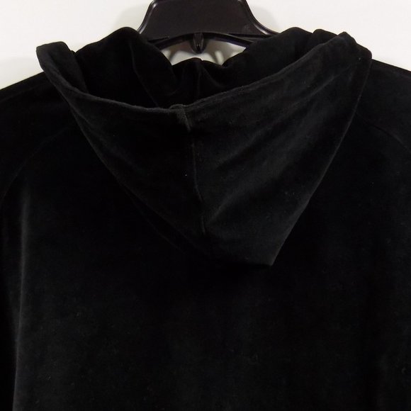 Juicy Couture Black Label Black Velour Hooded Poncho Size Small NWT - Picture 10 of 12